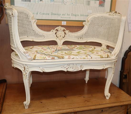 A painted bergere window seat W.97cm